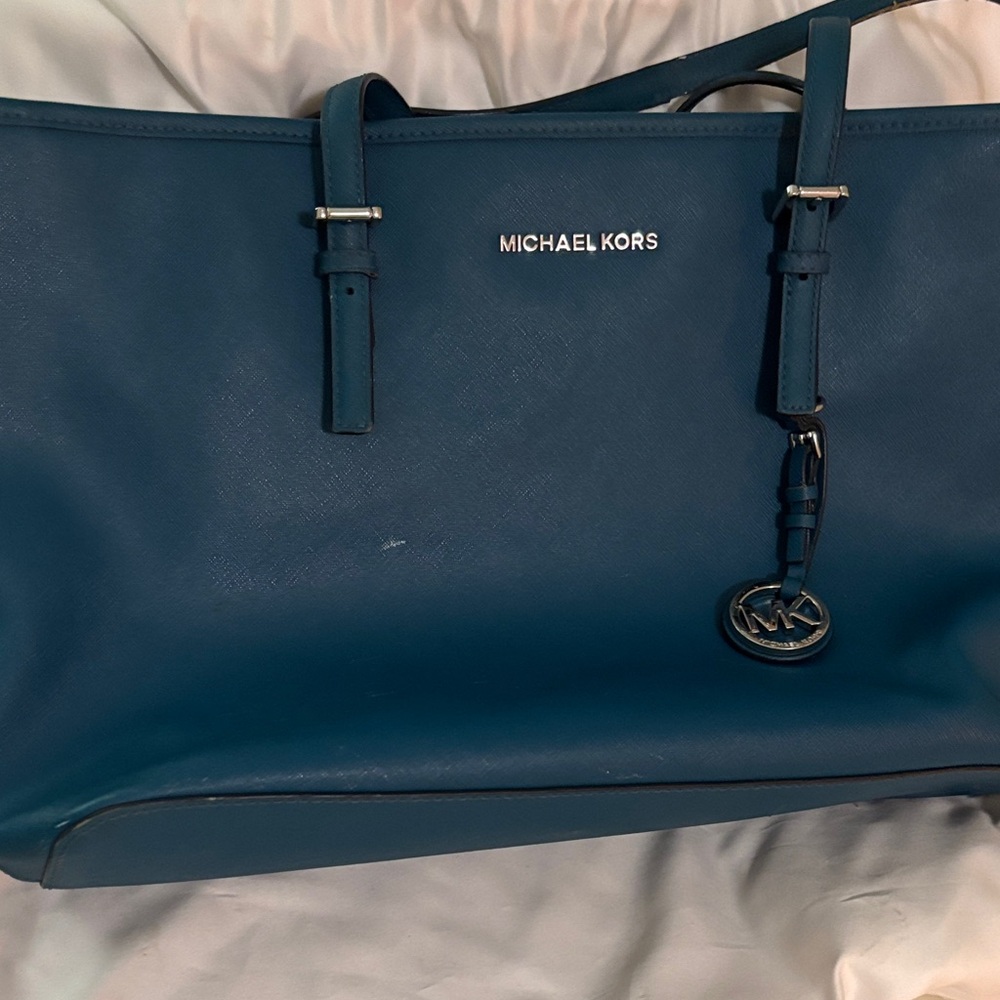 Michael Kors Teal Tote Bag with dust bag
